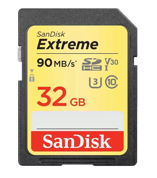 Sandisk Extreme 32GB SDXC UHS-I U3 Class 10 V30 Memory Card #SDSDXVE-032G-GNCIN